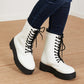 Weeboo Big Steps Platform Combat Boots in White