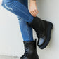 Weeboo Big Steps Platform Combat Boots in Black