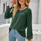 V-Neck Raglan Sleeve Ruched Detail Top