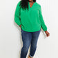 Doe & Rae Making Memories Full Size Pleated Balloon Sleeve Blouse