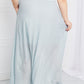 Sweet Lovely by Jen Full Size Leaps and Bounds Slit Maxi Skirt in Misty Blue