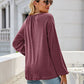V-Neck Raglan Sleeve Ruched Detail Top
