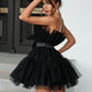 Tulle Ruffle Hem Bow Detail Mini Dress