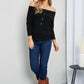 Culture Code Buttoned Off-Shoulder Ribbed Top