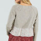 Davi & Dani Full Size Ditsy Floral Layered Peplum Top