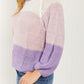 CY Fashion Sugar Plum Color Block Sweater