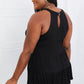 CY Fashion Full Size Cutout Grecian Neck Sleeveless Top