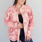 Davi & Dani Peace Sign Full Size Tie-Dye Embroidered Patch Shacket