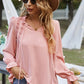 Tie Neck Puff Sleeve Blouse