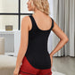 Curved Hem Tank and Contrast Shorts Lounge Set