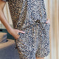 Zenana Full Size Leopard V-Neck Top and Drawstring Shorts Lounge Set