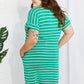 Zenana Springtime Sunshine Full Size Striped T-Shirt Dress