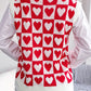 Two-Tone Heart Pattern Sweater Vest