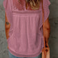 Swiss Dot Ruffled Frill Neck Blouse