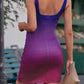 Twisted Cutout Ruched Tulip Hem Sleeveless Dress