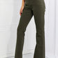 Zenana Clementine Full Size High-Rise Bootcut Jeans in Dark Olive