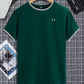 Contrast Trim Graphic Round Neck Tee Shirt