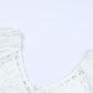 Spliced Lace Lantern Sleeve Cropped Top