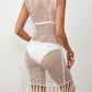 Cutout Wide Strap Cover Up with Tassel