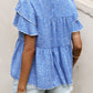 Ditsy Floral Layered Flutter Sleeve Blouse