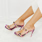 Cape Robbin Printed Studded Stiletto Heels in Pink