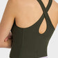 Crisscross Back Round Neck Yoga Tank