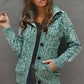 Cable-Knit Fleece Lining Button-Up Hooded Cardigan