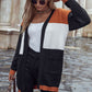 Color Block Longline Cardigan Sweater