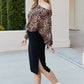 Culture Code Leopard Slit Knee-Length Dress