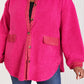 Davi & Dani Cliffhanger Full Size Teddy Button Down Shacket