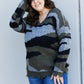 CY Fashion Full Size Multicolored Distressed V-Neck Sweater