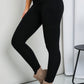 Zenana Ready to Roll Full Size Wide Waistband Pocket Leggings in Black