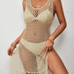 Cutout Wide Strap Cover Up with Tassel