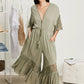 Sweet Lovely by Jen Isn't She Lovely Full Size Lace Detail Jumpsuit in Cactus