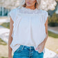Swiss Dot Ruffled Frill Neck Blouse