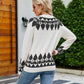 Cozy Vision Printed Raglan Sleeve Ribbed Trim Sweater