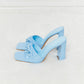Cape Robbin Chain Detail Slide-On Heels in Blue