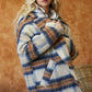 Davi & Dani Full Size Plaid Open Front Jacket with Pockets