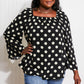 CY Fashion Polka Dot Party Full Size Bell Sleeve Blouse
