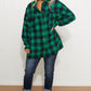 Davi & Dani Peace Sign Full Size Plaid Embroidered Patch Shacket
