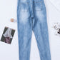 Button Fly Center Seam High Rise Jeans