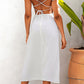 Cutout Deep V Split Midi Dress