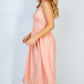 White Birch Angelic Vibes Full Size Sleeveless Midi Dress in Peach