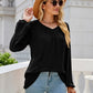 V-Neck Raglan Sleeve Ruched Detail Top