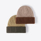 Contrast Cable-Knit Cuffed Beanie