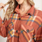Zenana Pumpkin Spice Full Size Plaid Shacket in Rust
