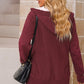 Cable-Knit Fleece Lining Button-Up Hooded Cardigan