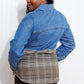 CY Fashion Porch Views Full Size Plaid Spliced Denim Jacket