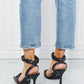 Cape Robbin Faux Leather Scrunchy Strap Heels in Black