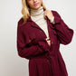 Davi & Dani Full Size Button Down Tied Slit Jacket
